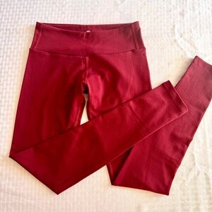 KOS USA Red High Rise Leggings Small Made in USA Athleisure Minimalist